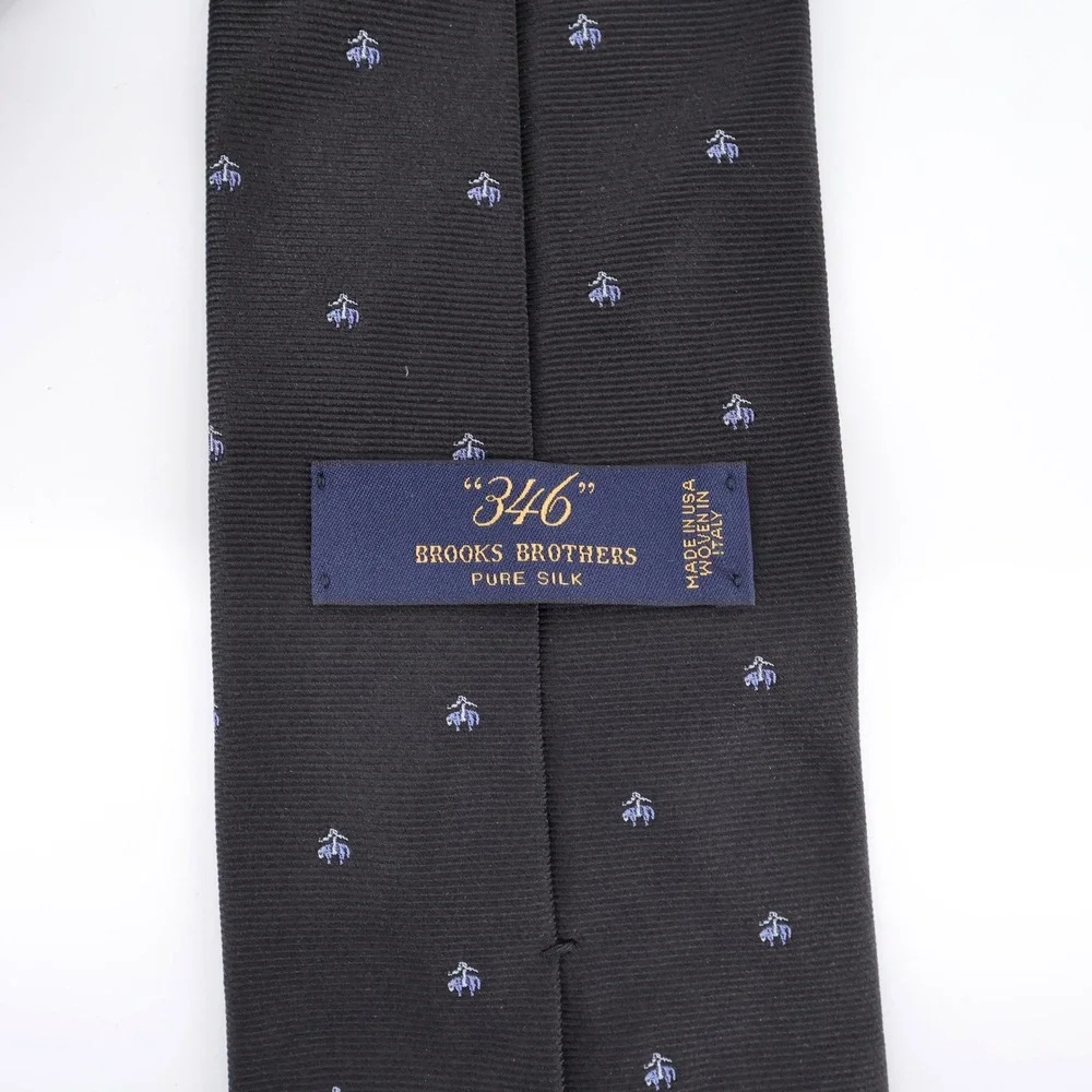 NEW‎ Brooks Brothers Golden Fleece Logo Silk Tie Navy Blue Regular Mens OS